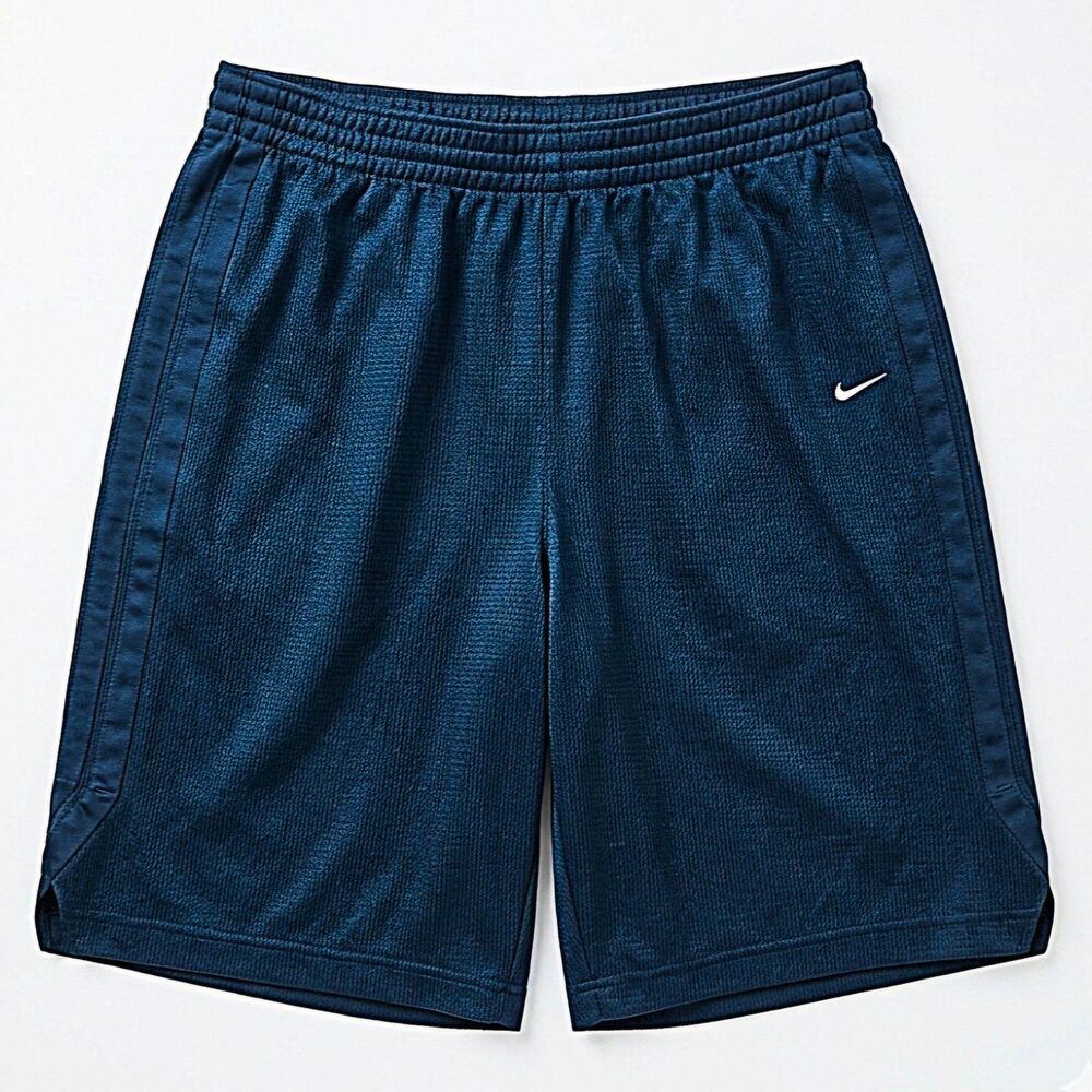 Vintage Y2K Nike Basketball Mesh Shorts Navy Blue Men's Size Large Retro VGUC